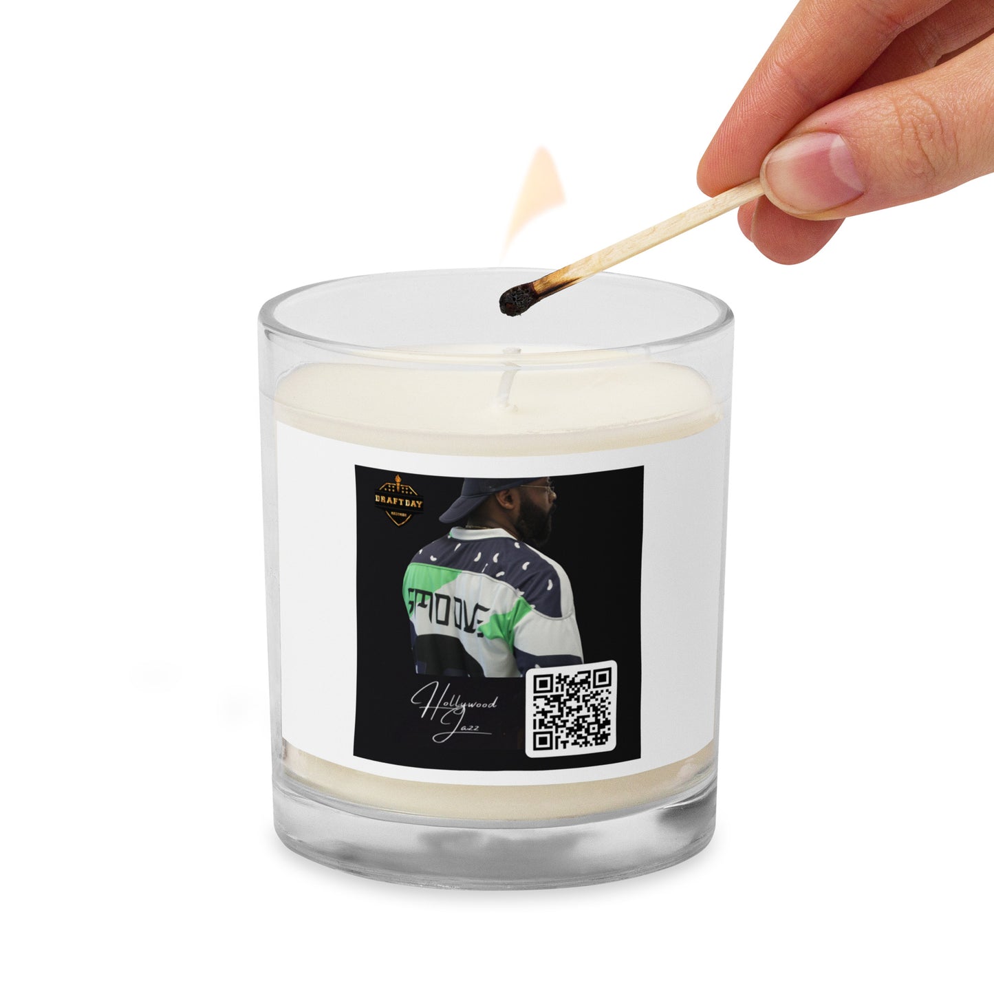 Glass jar soy wax candle